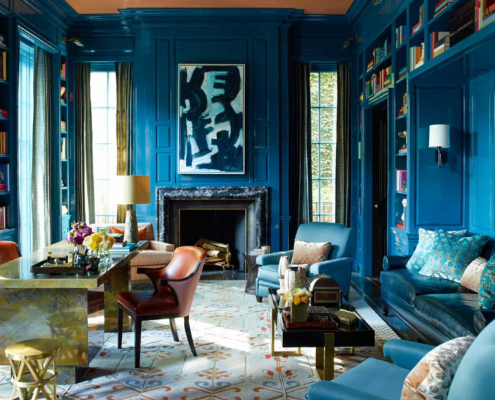 Interior Design as Web Design Inspiration: The Bold Blue Study