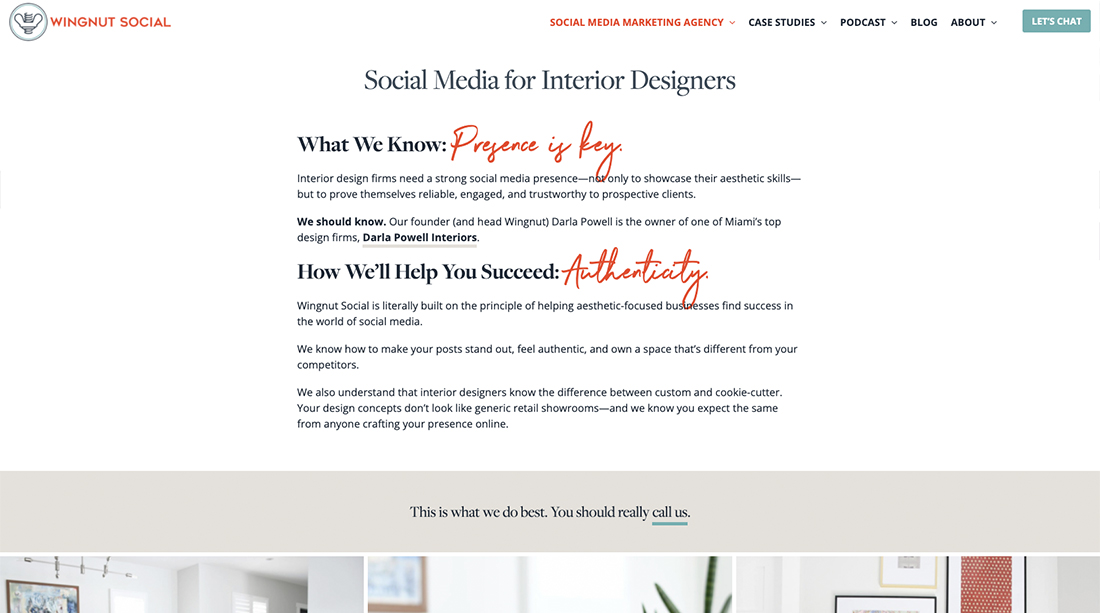 Wingnut Social Media For Interior Designers