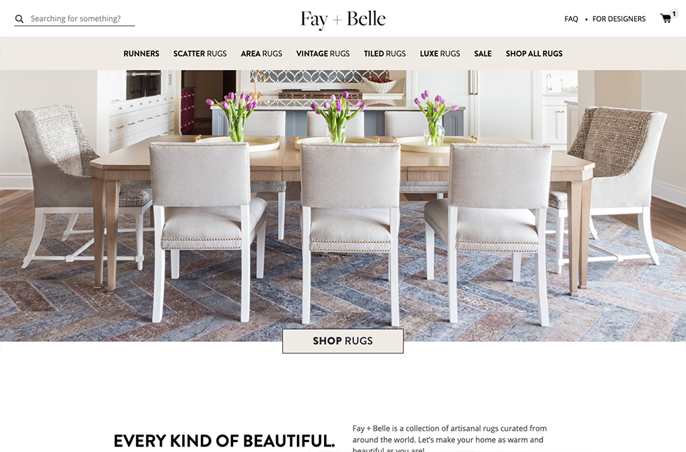 Fay And Belle Rugs Website Design Monitor