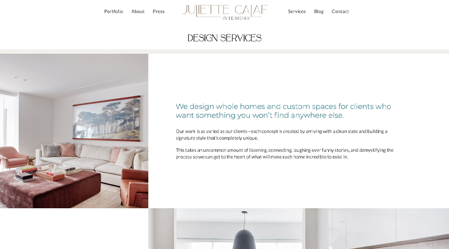 Design Services Juliette Calaf Interiors