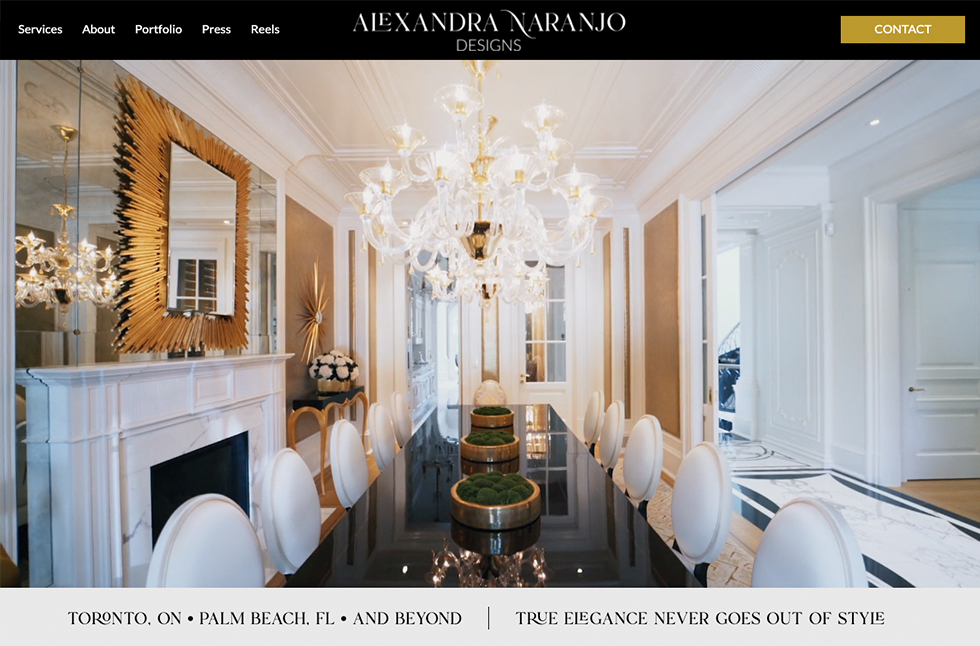 Custom Website Design Glory And Brand Alexandra Naranjo Interior Design